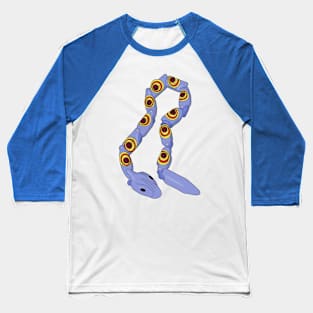 Retro Blue Plastic Snake Baseball T-Shirt